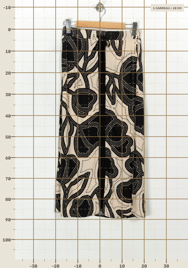 Jupe Longue Noire et Beige - Taille S/36 de la marque La Fée Maraboutée | PARAD118472 - Vendu par Paradigme - Image 4