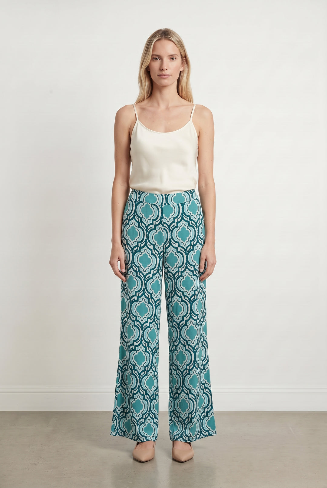 Pantalon Large Bleu et Blanc - Taille S/36 de la marque La Fée Maraboutée | PARAD118477 - Vendu par Paradigme - Image 1