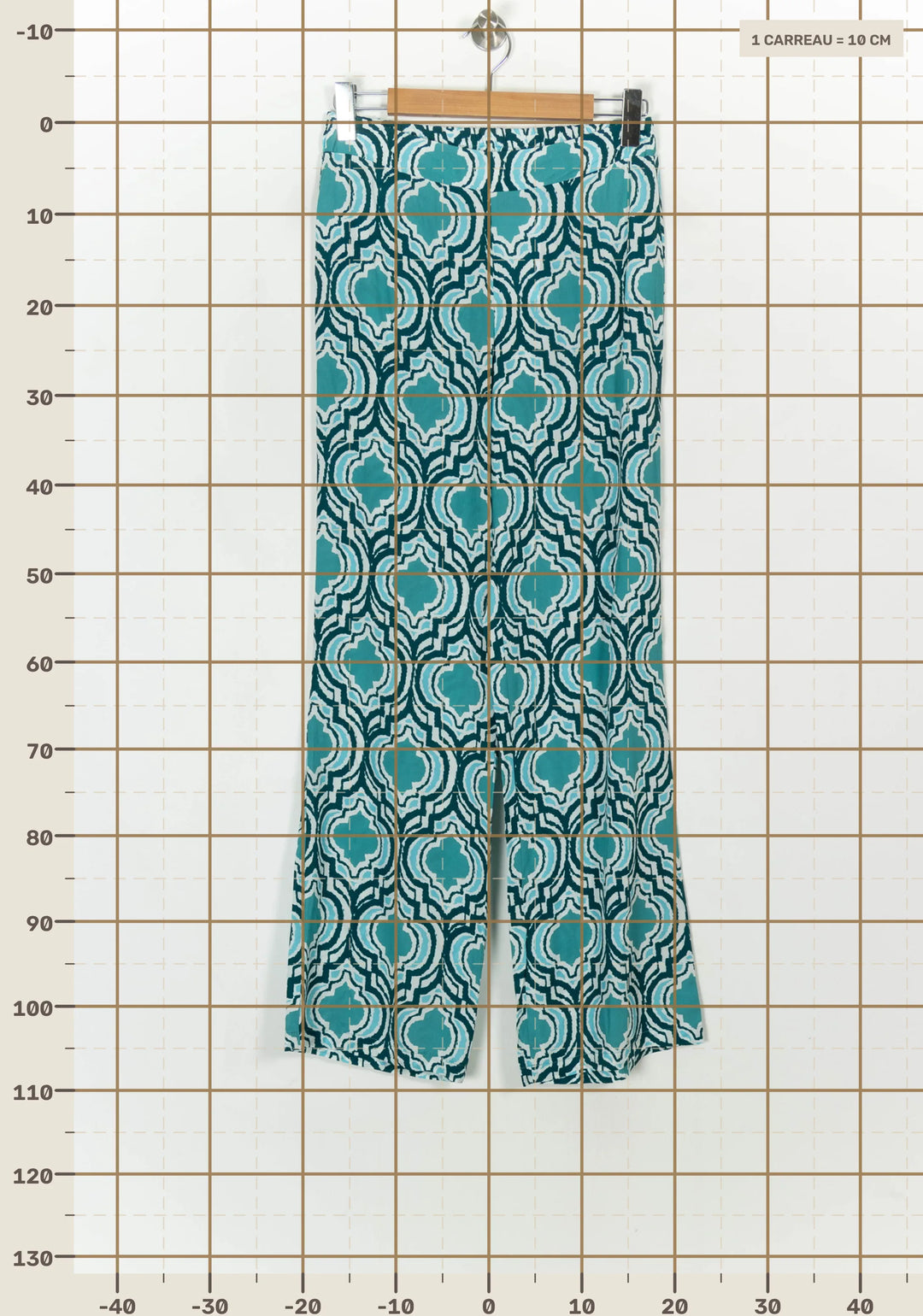 Pantalon Large Bleu et Blanc - Taille S/36 de la marque La Fée Maraboutée | PARAD118477 - Vendu par Paradigme - Image 4