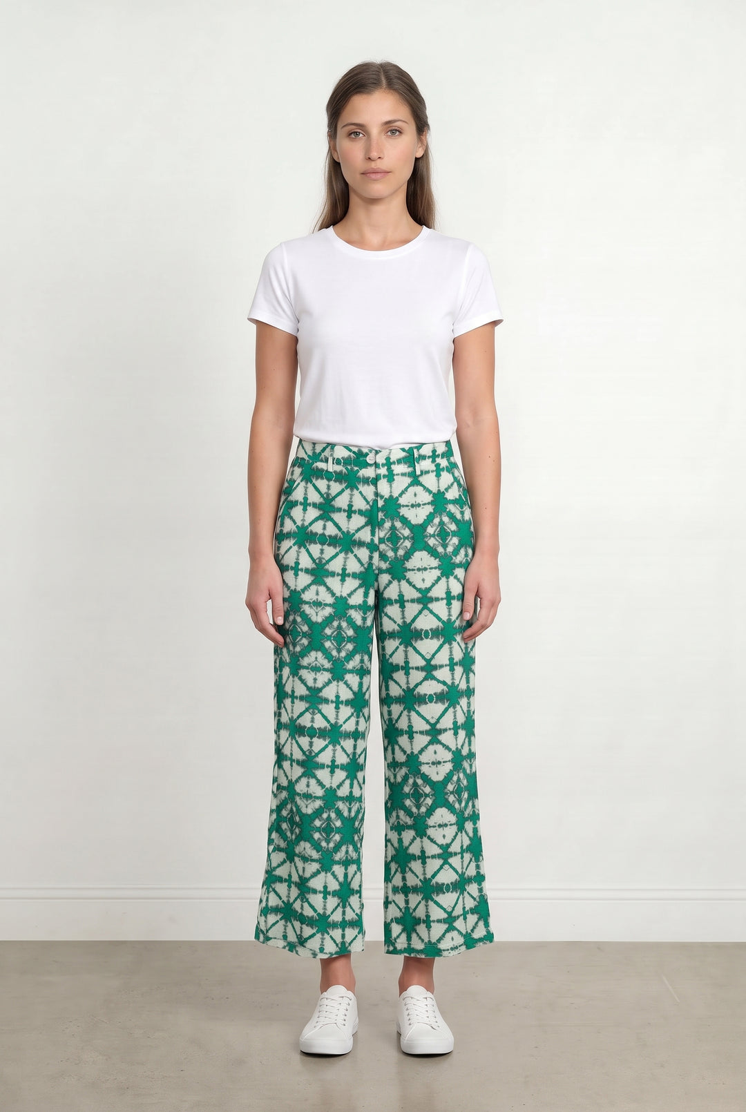 Pantalon Vert et Blanc - Taille M/38 de la marque La Fée Maraboutée | PARAD118478 - Vendu par Paradigme - Image 1