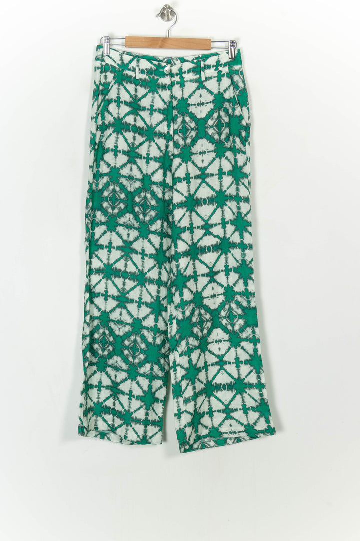 Pantalon Vert et Blanc - Taille M/38 de la marque La Fée Maraboutée | PARAD118478 - Vendu par Paradigme - Image 2