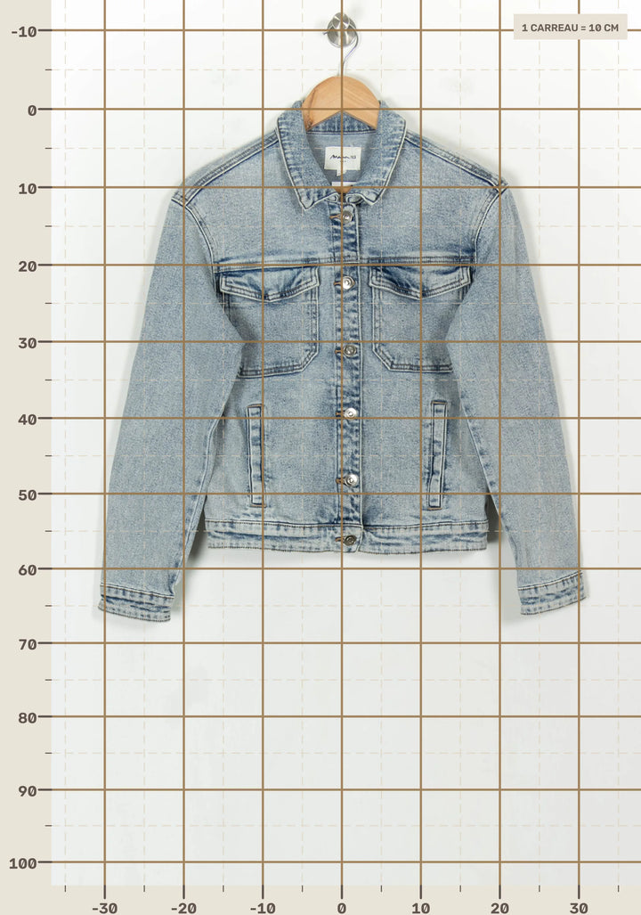Veste en Jean Bleue - Taille S/36 de la marque Maison 123 | PARAD118484 - Vendu par Paradigme - Image 4