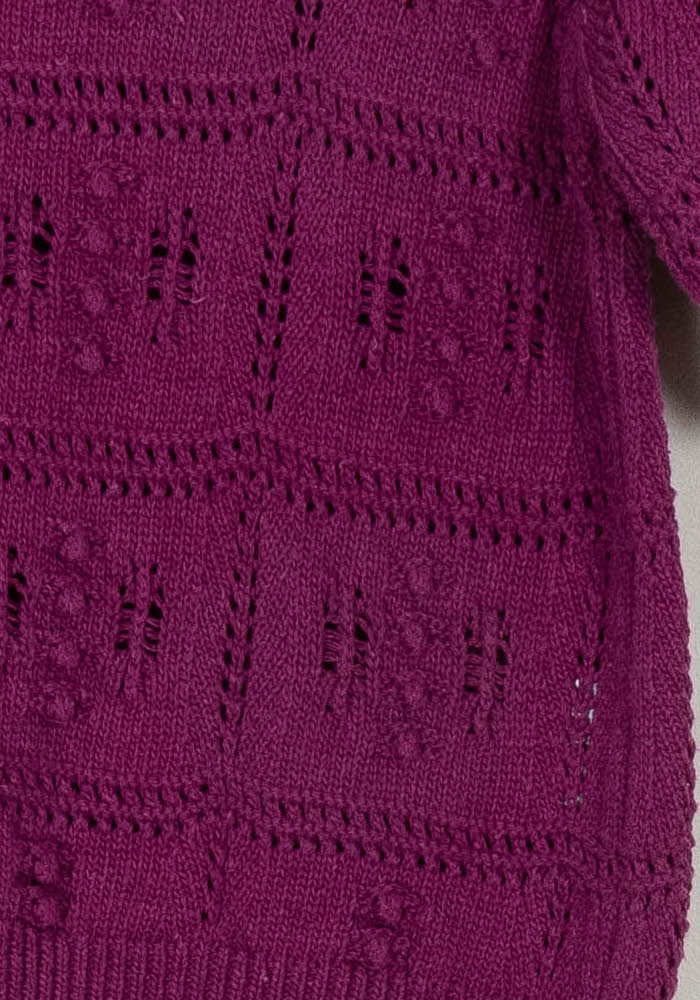 Pull Violet - Taille S/36 de la marque La Fée Maraboutée | PARAD118488 - Vendu par Paradigme - Image 3