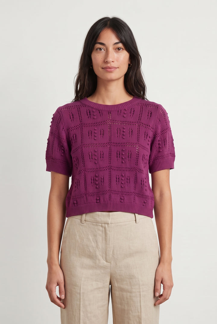 Pull Violet - Taille S/36 de la marque La Fée Maraboutée | PARAD118488 - Vendu par Paradigme - Image 1