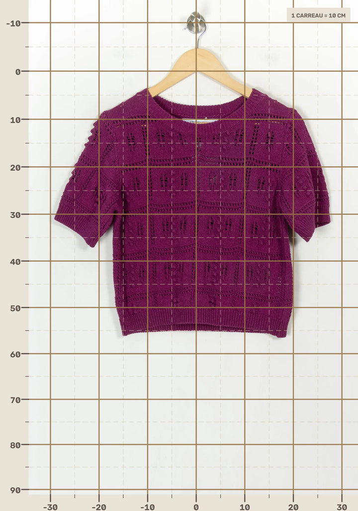 Pull Violet - Taille S/36 de la marque La Fée Maraboutée | PARAD118488 - Vendu par Paradigme - Image 4