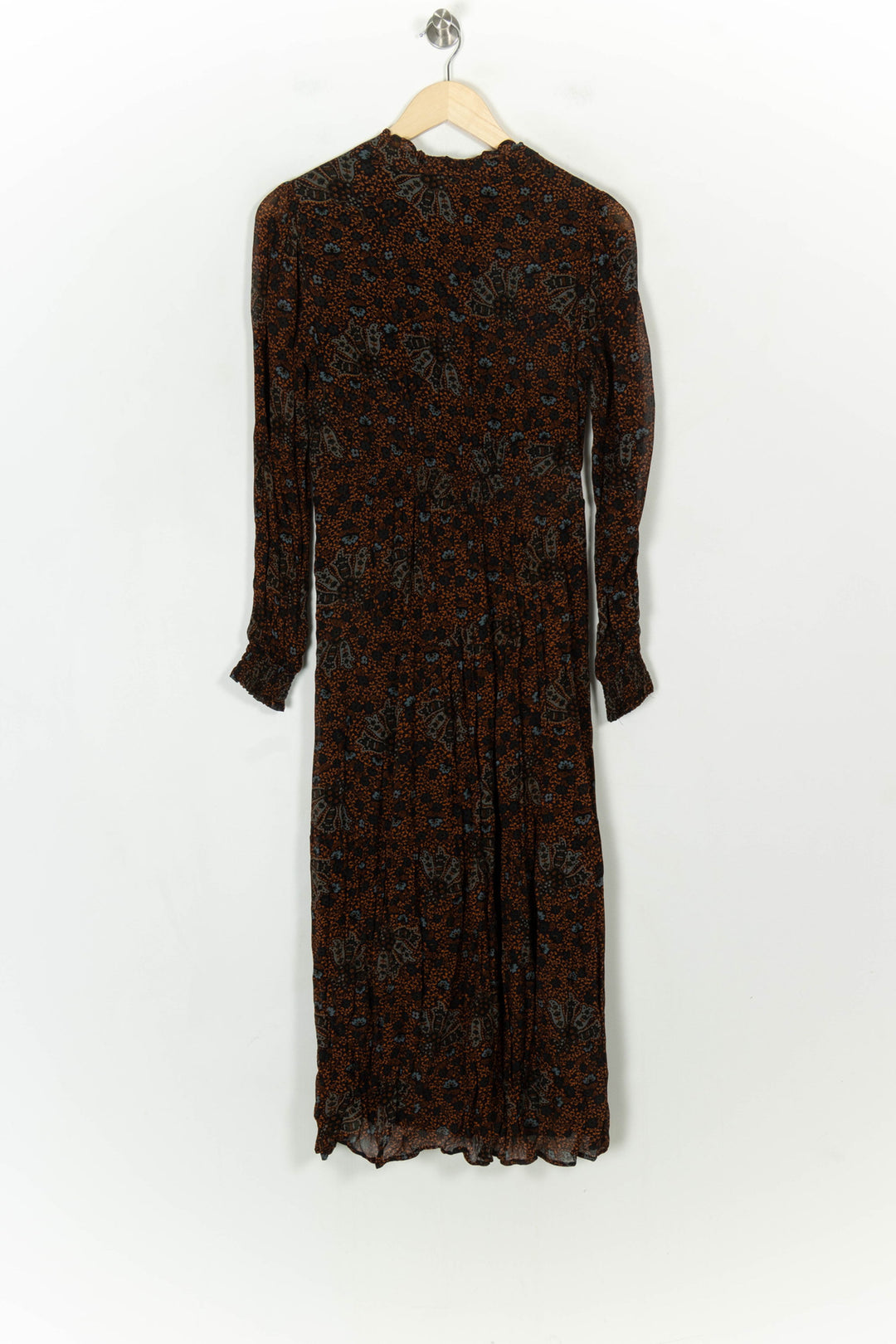 Robe Longue Marron et Noire - Taille XS/34 de la marque Maison 123 | PARAD118489 - Vendu par Paradigme - Image 5