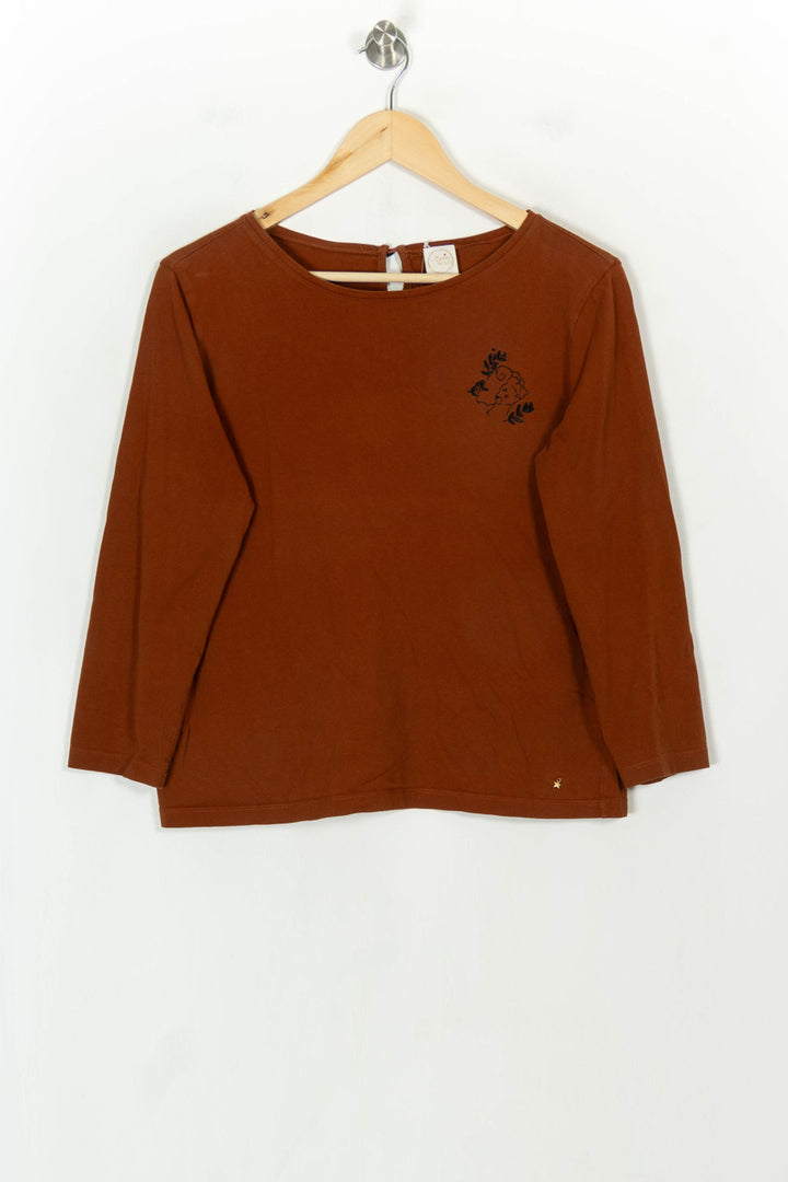 Tee-shirt Manches Longues Marron - Taille L/40 de la marque Des petits hauts | PARAD118499 - Vendu par Paradigme - Image 2