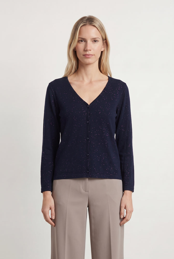 Cardigan Noir et Violet - Taille M/38 de la marque Des petits hauts | PARAD118502 - Vendu par Paradigme - Image 1
