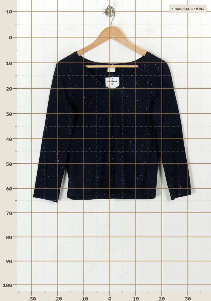 Cardigan Noir et Violet - Taille M/38 de la marque Des petits hauts | PARAD118502 - Vendu par Paradigme - Image 4