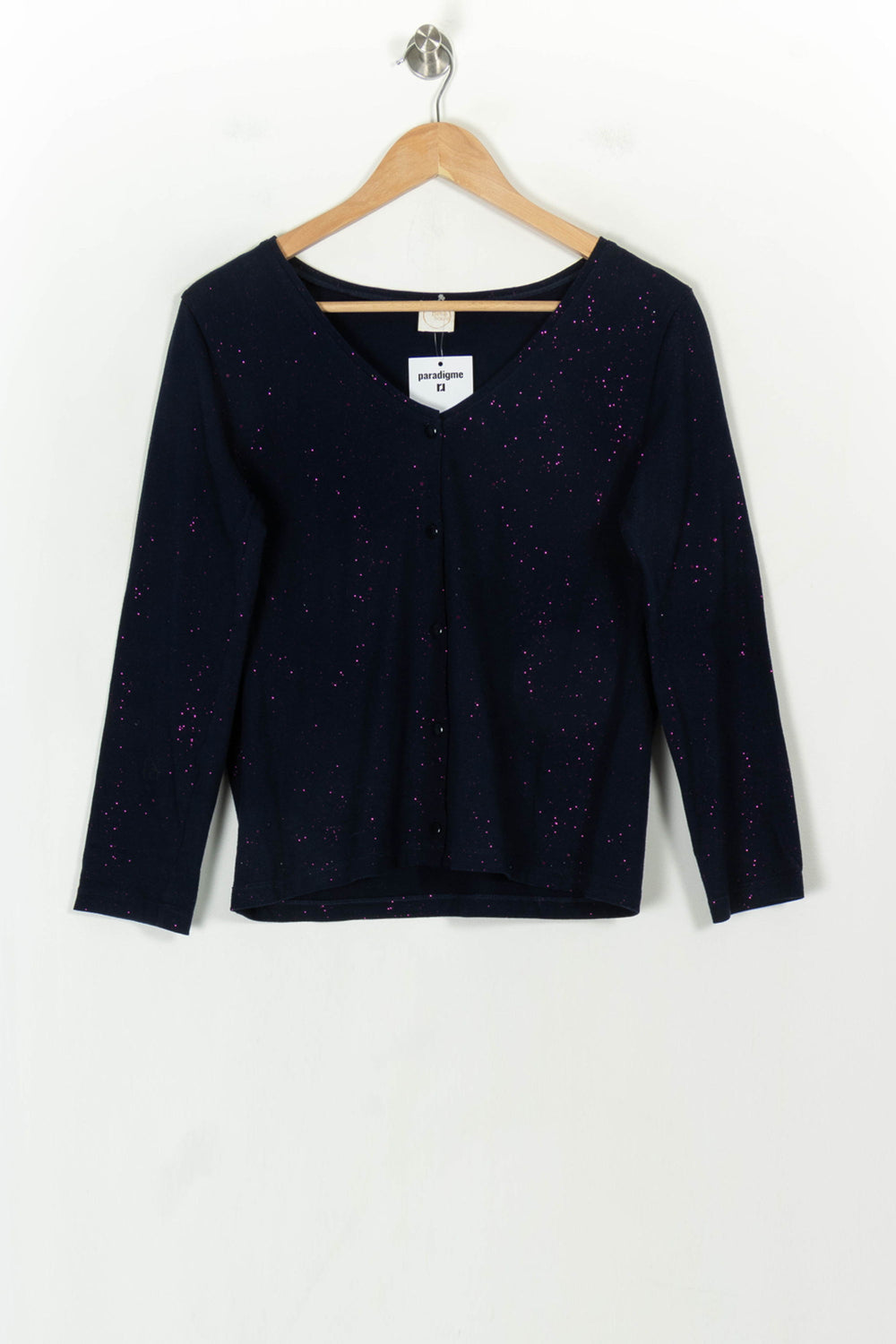 Cardigan Noir et Violet - Taille M/38 de la marque Des petits hauts | PARAD118502 - Vendu par Paradigme - Image 2