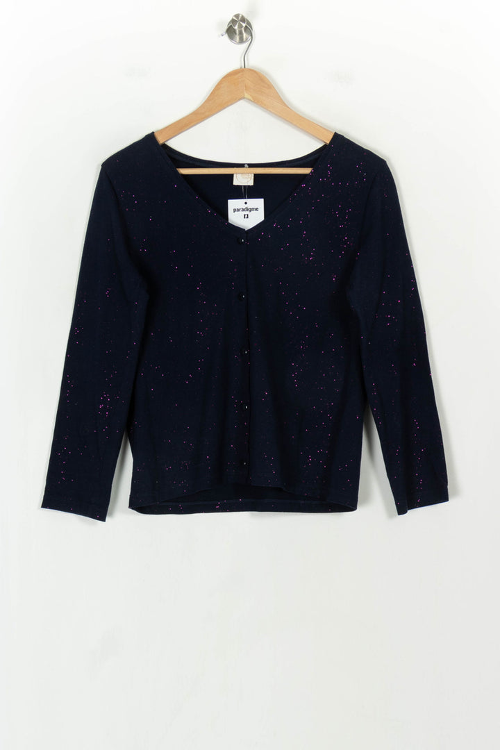 Cardigan Noir et Violet - Taille M/38 de la marque Des petits hauts | PARAD118502 - Vendu par Paradigme - Image 2