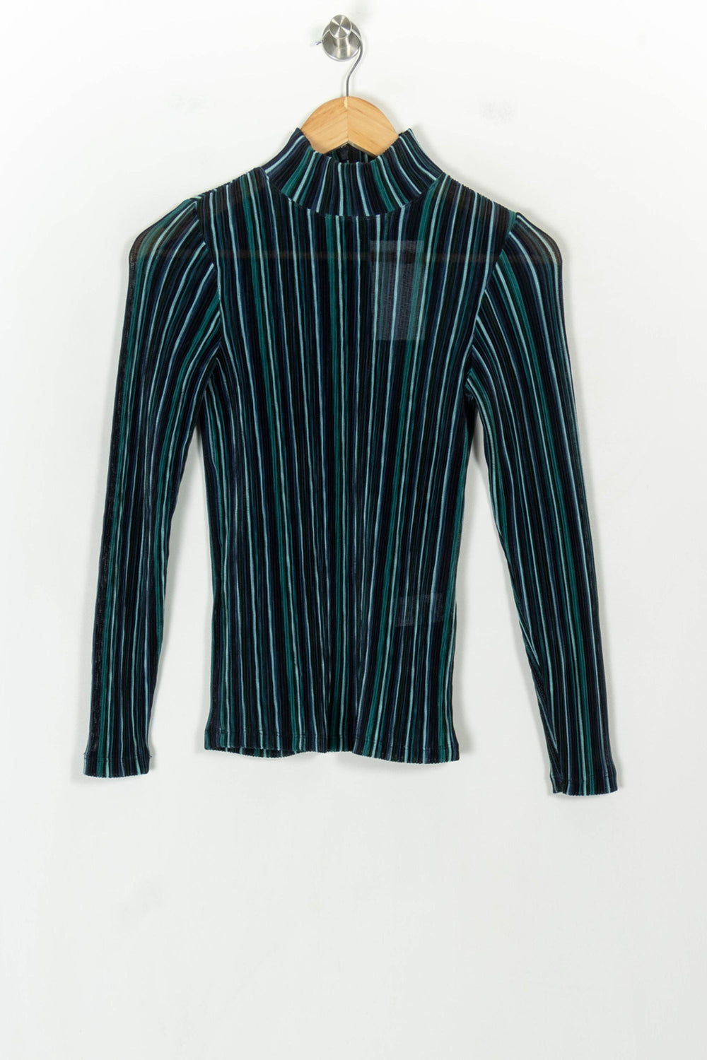 Sous-pull Bleu et Noir - Taille XS/34 de la marque La Fée Maraboutée | PARAD118503 - Vendu par Paradigme - Image 2