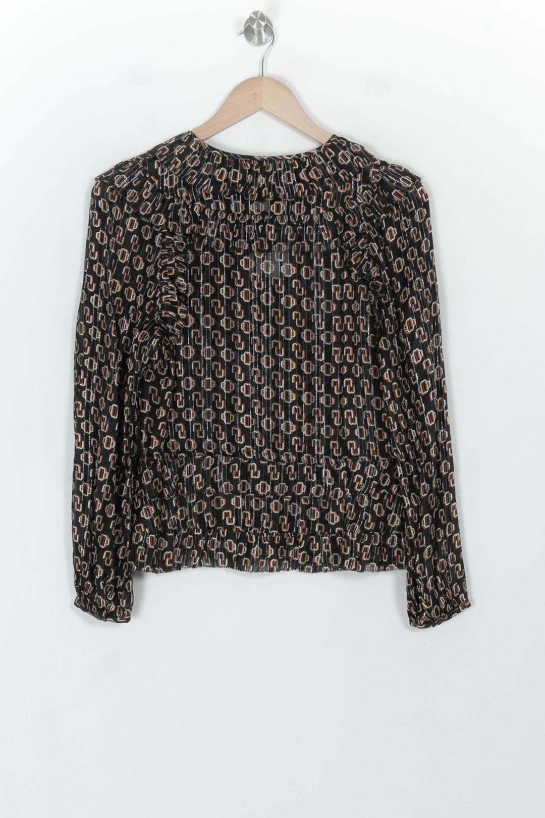 Blouse Noire et Beige - Taille S/36 de la marque Maje | PARAD118506 - Vendu par Paradigme - Image 5