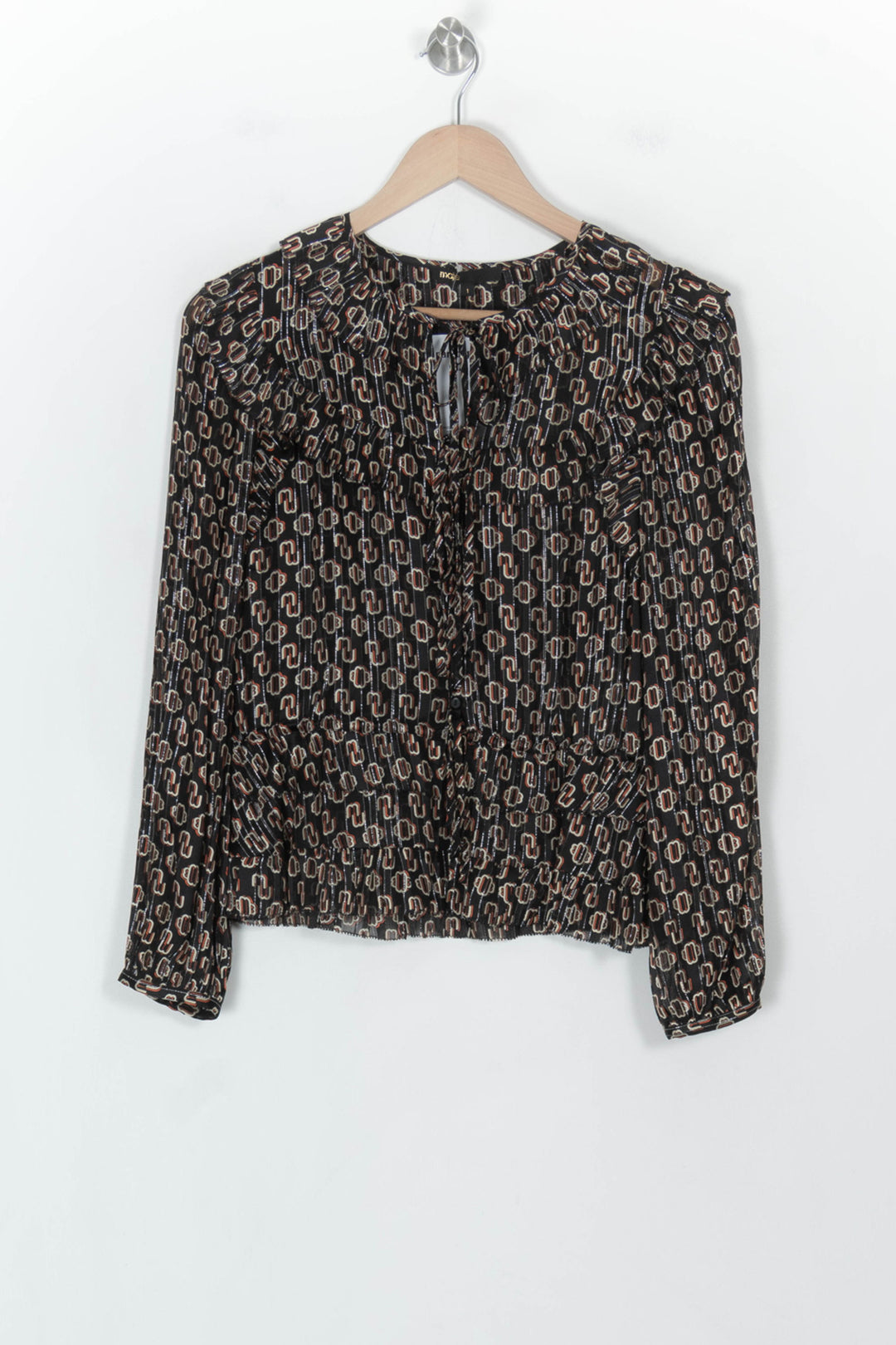 Blouse Noire et Beige - Taille S/36 de la marque Maje | PARAD118506 - Vendu par Paradigme - Image 2