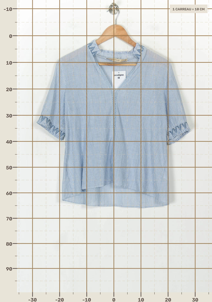 Blouse Bleue - Taille M/38 de la marque La Fée Maraboutée | PARAD118509 - Vendu par Paradigme - Image 4