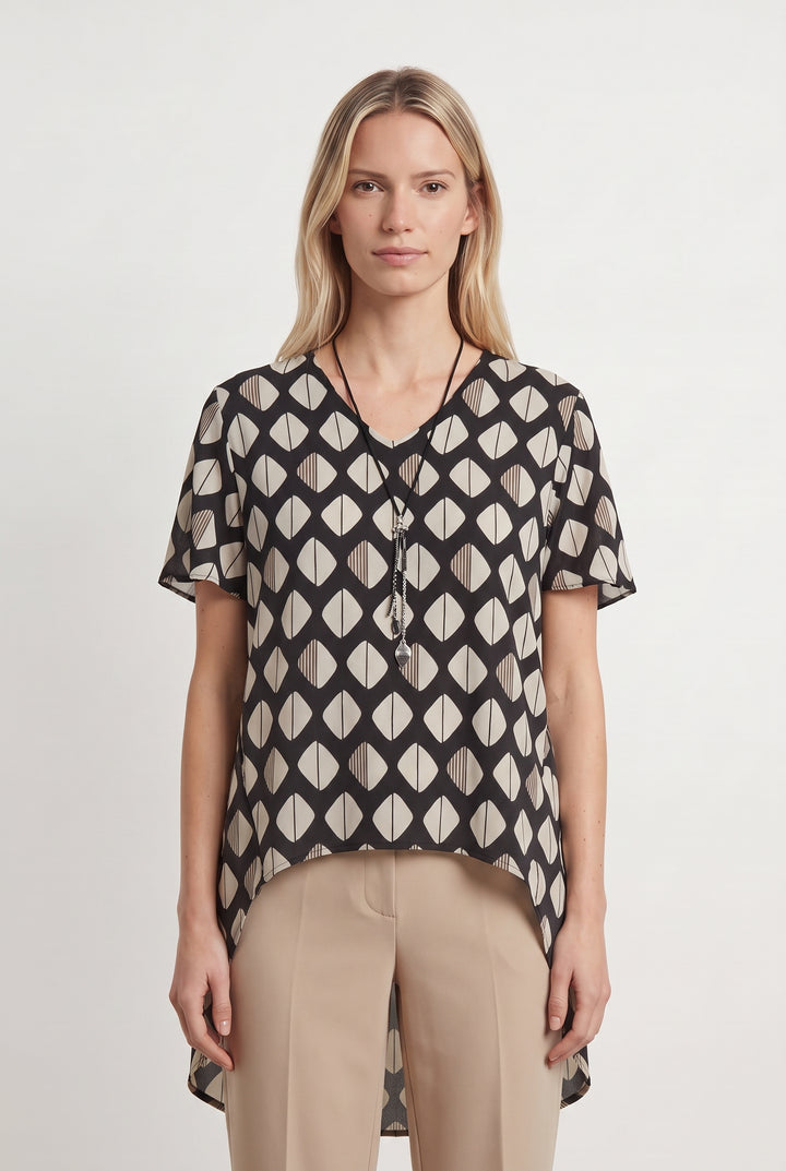 Blouse Noire et Blanche - Taille S/36 de la marque La Fée Maraboutée | PARAD118511 - Vendu par Paradigme - Image 1