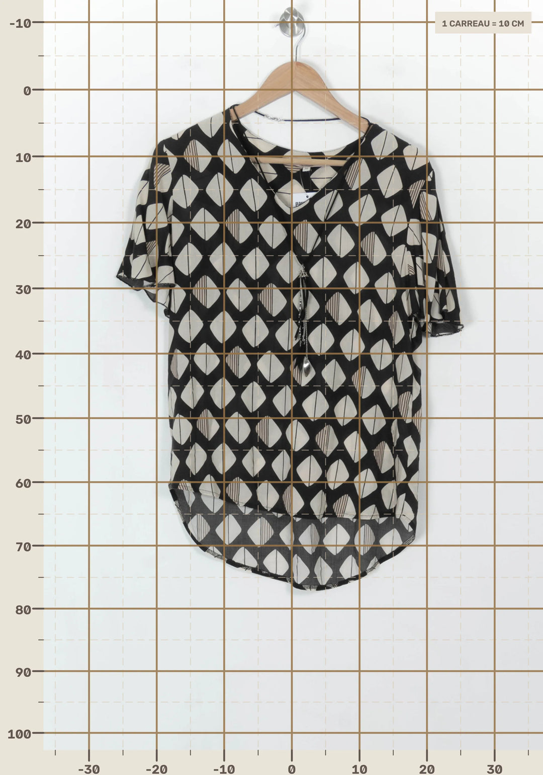 Blouse Noire et Blanche - Taille S/36 de la marque La Fée Maraboutée | PARAD118511 - Vendu par Paradigme - Image 4