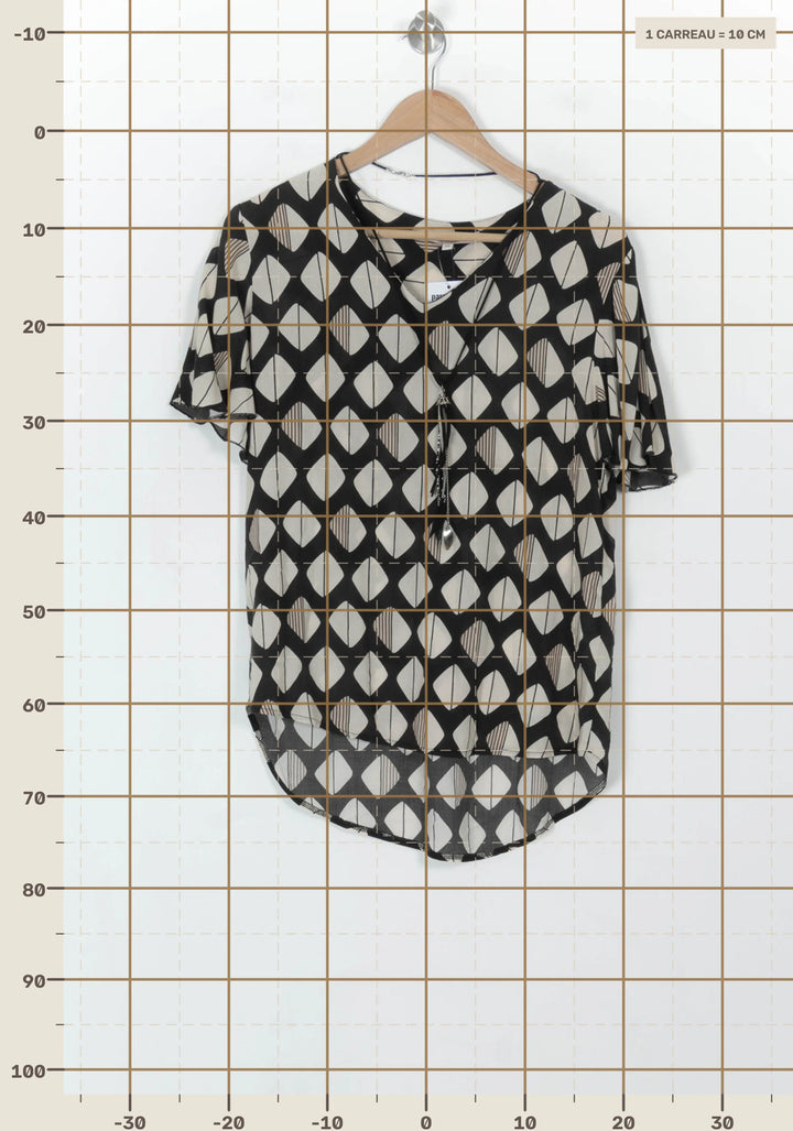 Blouse Noire et Blanche - Taille S/36 de la marque La Fée Maraboutée | PARAD118511 - Vendu par Paradigme - Image 4