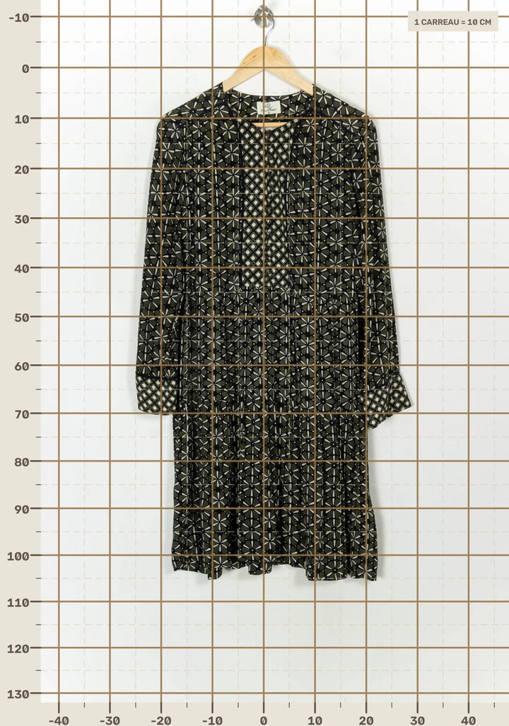 Robe Midi Verte et Noire - Taille L/40 de la marque Stella Forest | PARAD118512 - Vendu par Paradigme - Image 4