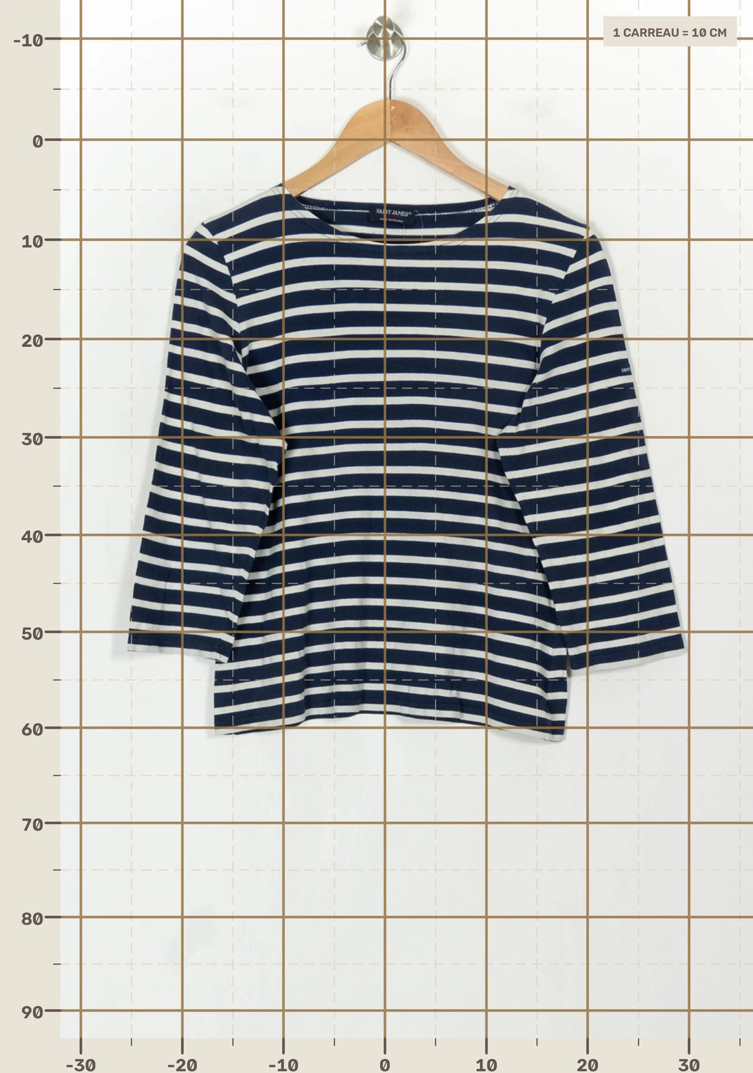 Marinière Bleue et Blanche - Taille M/38 de la marque Saint James | PARAD118513 - Vendu par Paradigme - Image 4