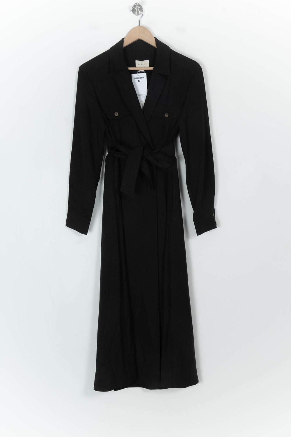 Robe Chemisier Noire - Taille M/38 de la marque Sézane | PARAD118515 - Vendu par Paradigme - Image 2