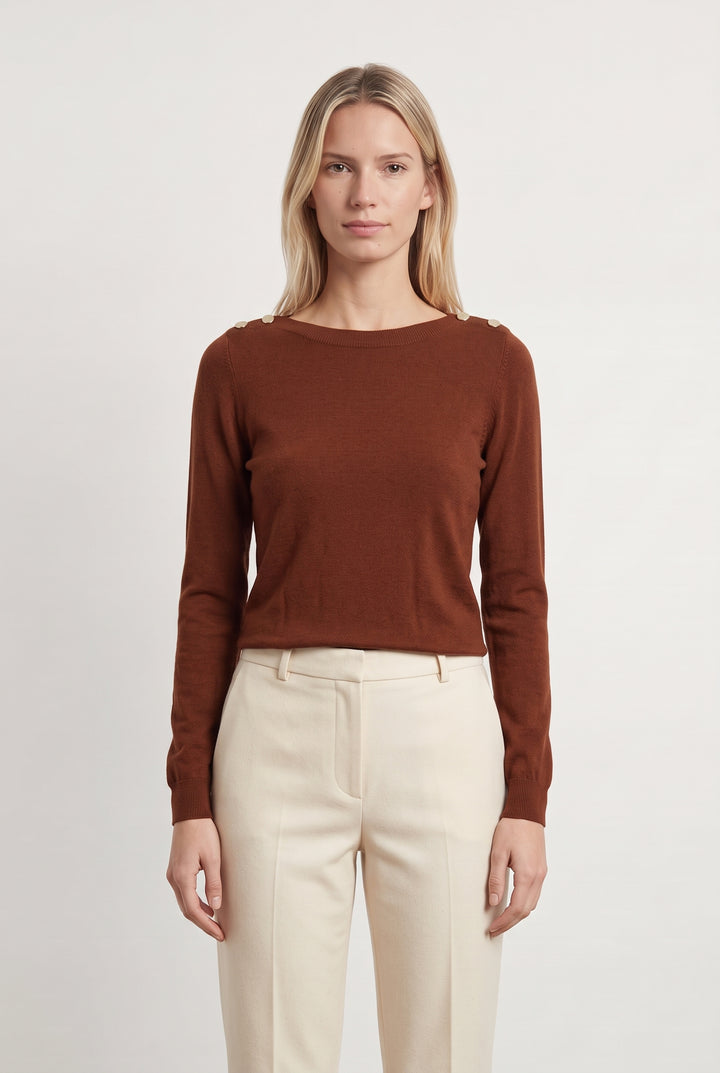 Pull Marron - Taille S/36 de la marque Caroll | PARAD118525 - Vendu par Paradigme - Image 1