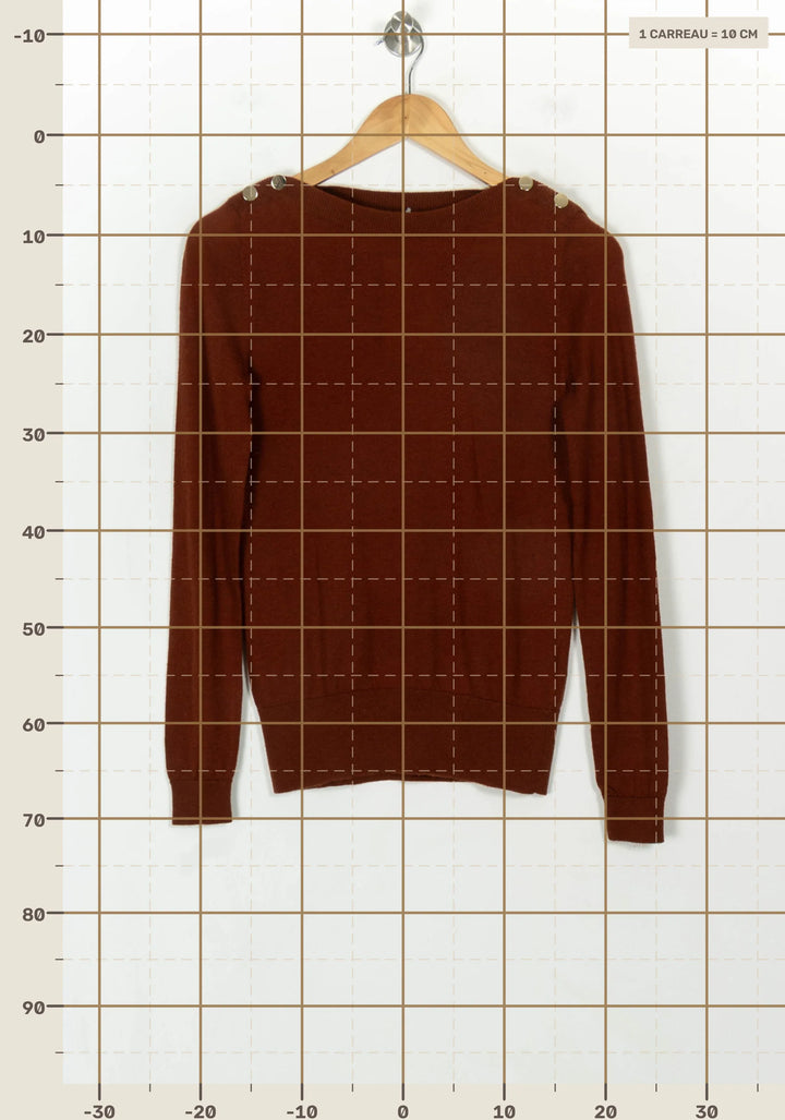 Pull Marron - Taille S/36 de la marque Caroll | PARAD118525 - Vendu par Paradigme - Image 4