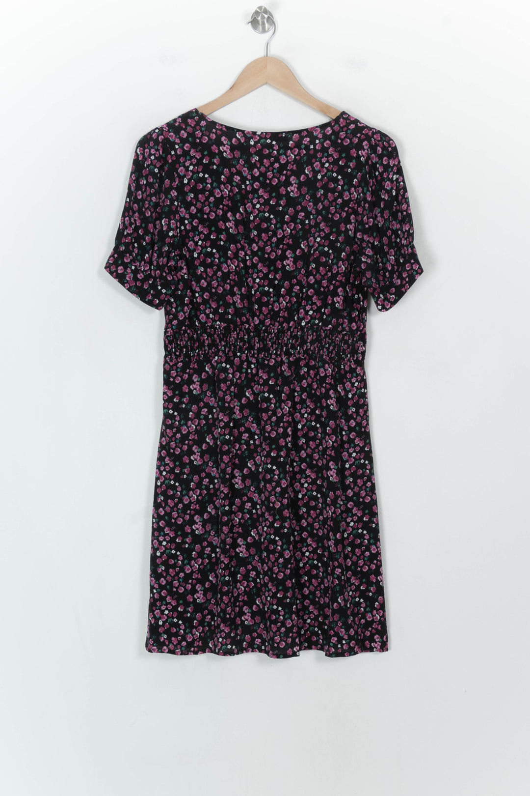 Robe Fleurie Noire et Rose - Taille M/38 de la marque La Fée Maraboutée | PARAD118527 - Vendu par Paradigme - Image 5