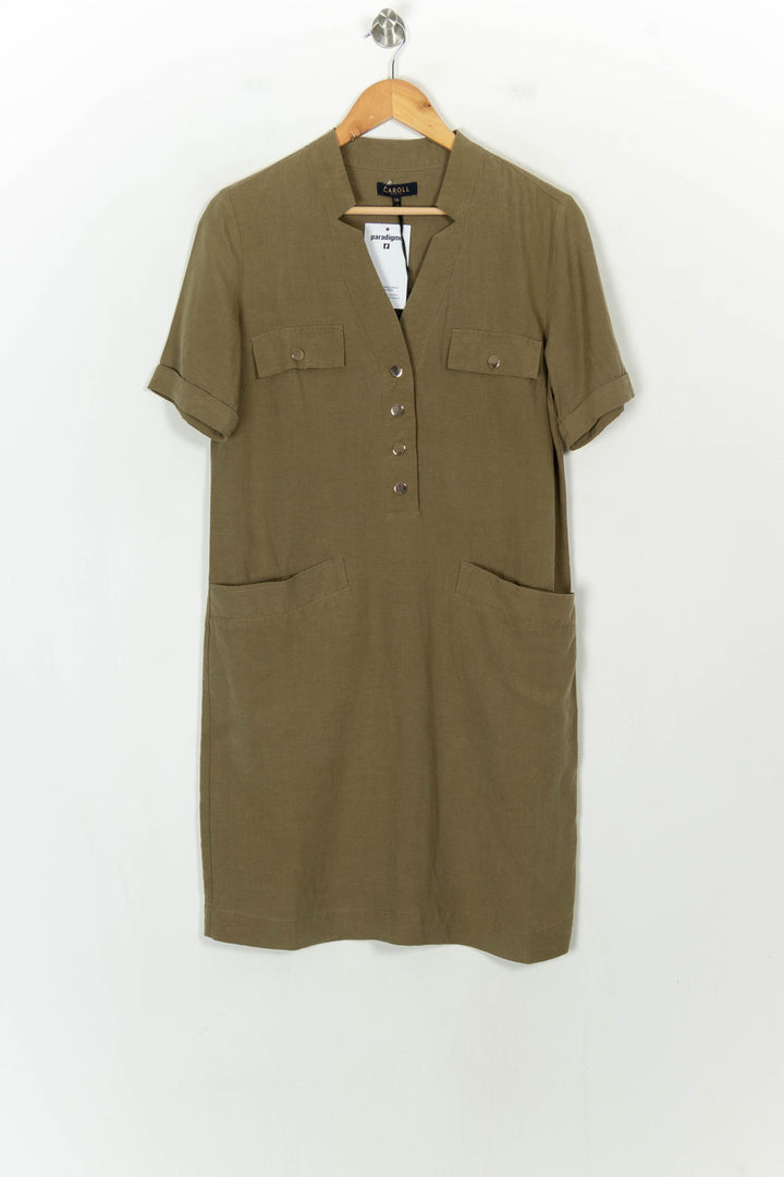 Robe Chemise Verte - Taille M/38 de la marque Caroll | PARAD118531 - Vendu par Paradigme - Image 2