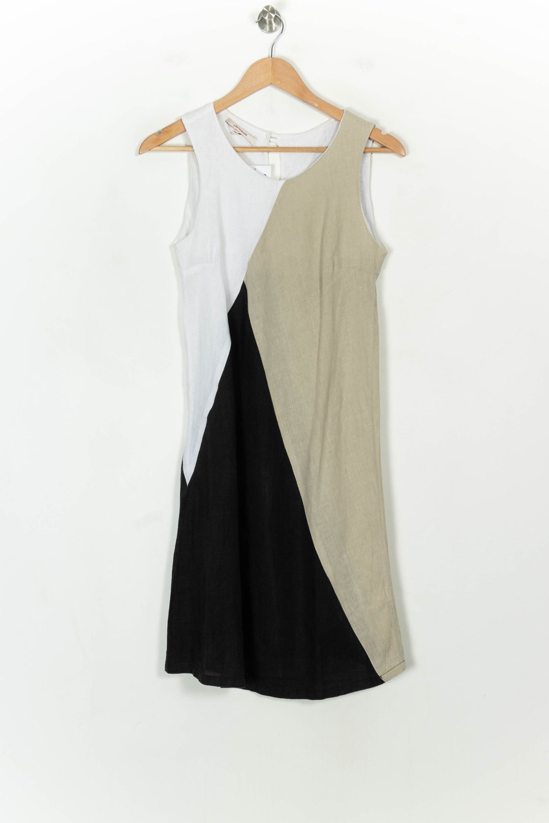 Robe Sans Manches Blanche Noire et Beige - Taille S/36 de la marque La Fée Maraboutée | PARAD118533 - Vendu par Paradigme - Image 2
