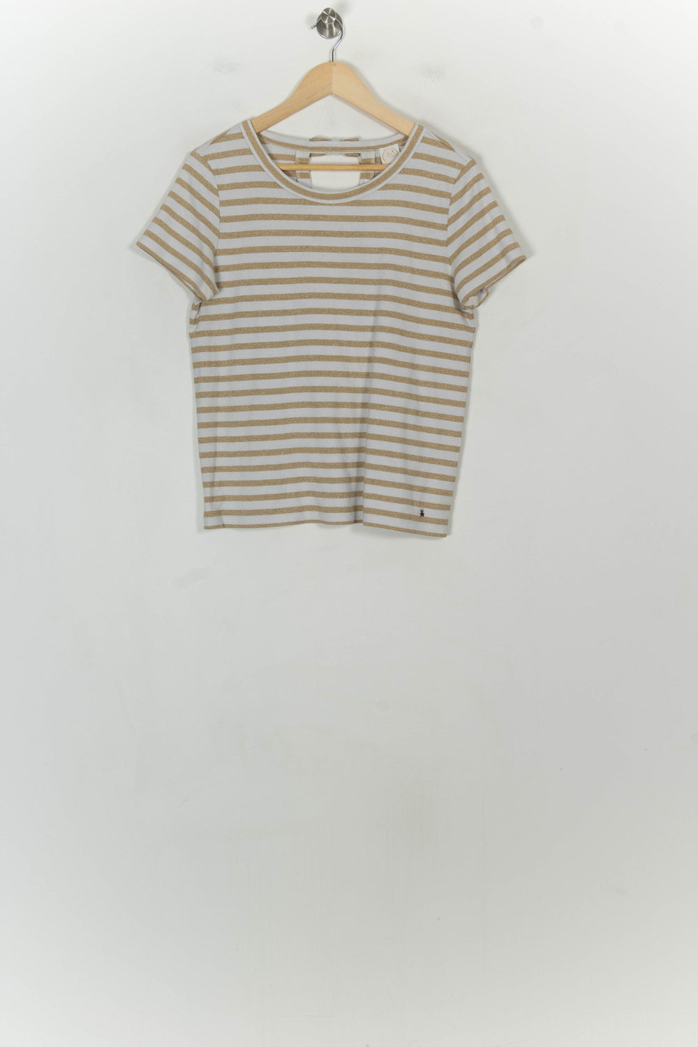 Tee-shirt Rayé Or et Blanc - Taille L/40 de la marque Des petits hauts | PARAD118538 - Vendu par Paradigme - Image 2