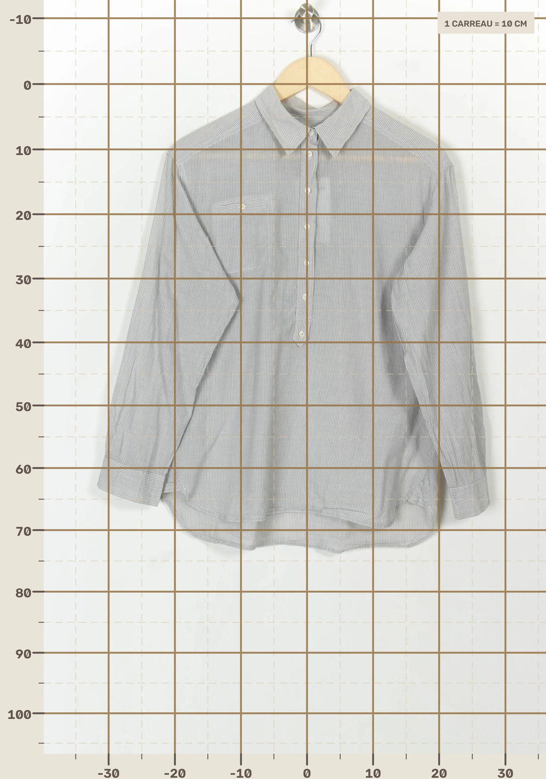 Chemise Grise - Taille M/38 de la marque Comptoir des Cotonniers | PARAD118565 - Vendu par Paradigme - Image 4