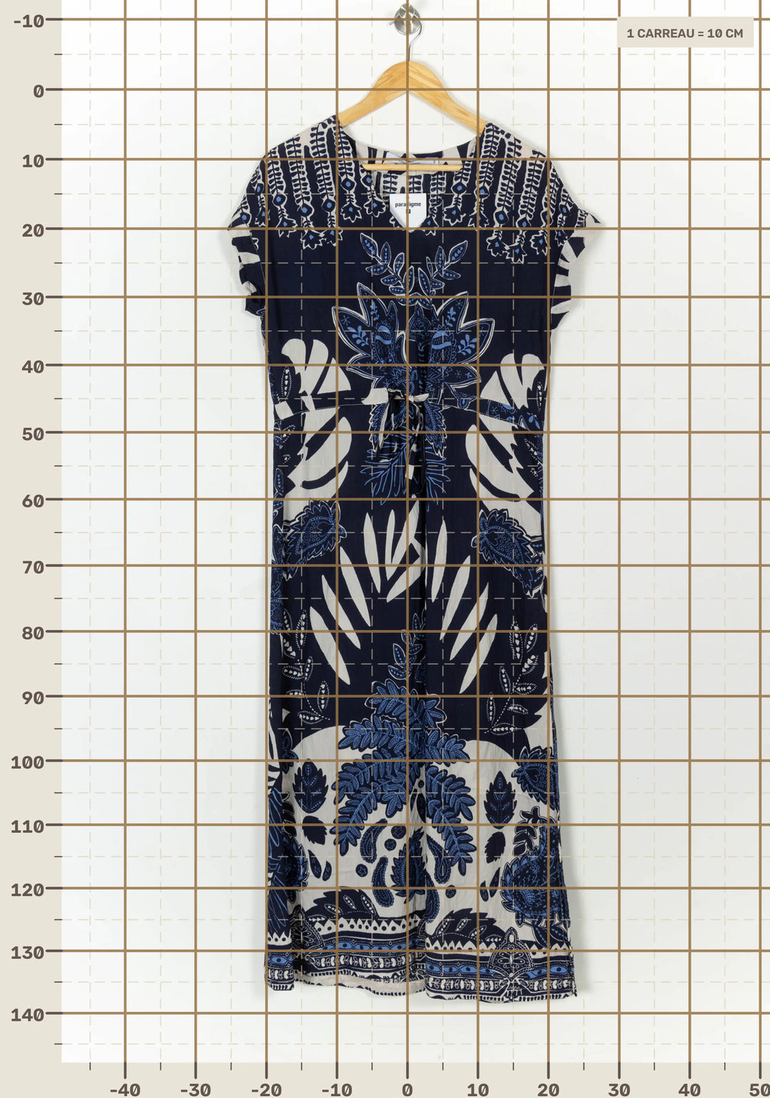 Robe Longue Bleu et Blanc - Taille M/38 de la marque La Fée Maraboutée | PARAD118569 - Vendu par Paradigme - Image 4