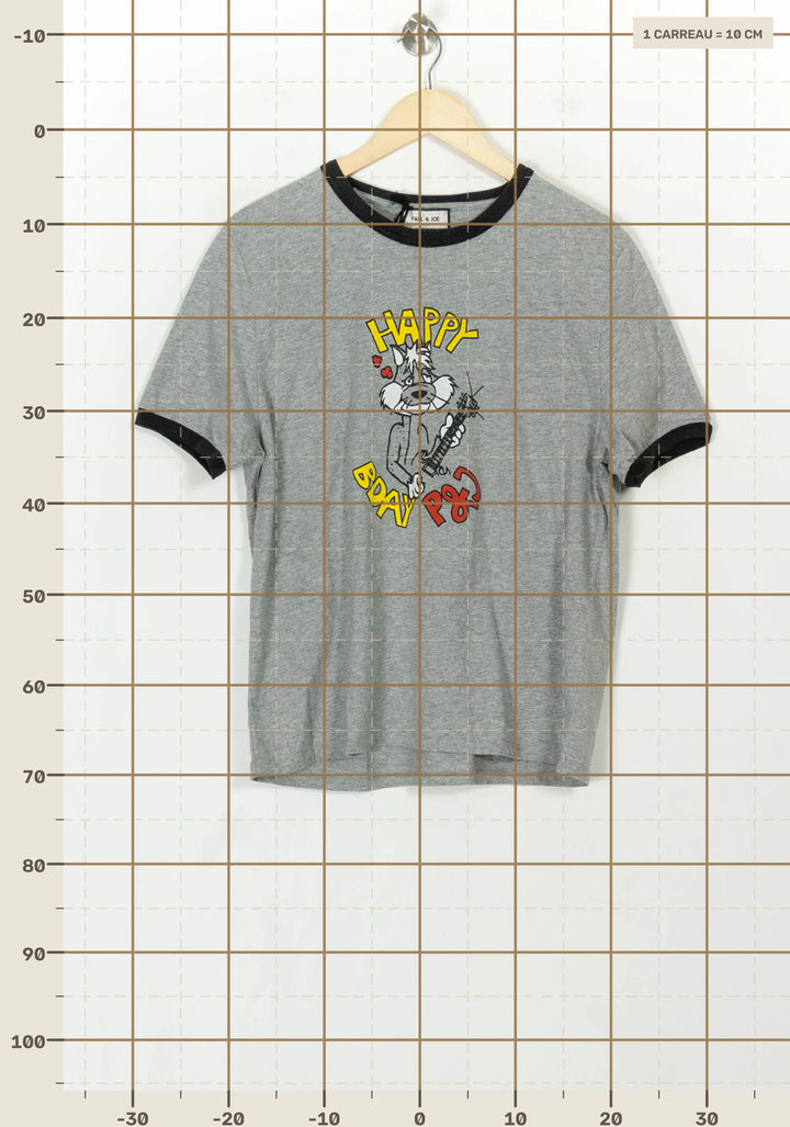 Tee-shirt Gris et Noir - Taille L/40 de la marque Paul &amp; Joe | PARAD118571 - Vendu par Paradigme - Image 4