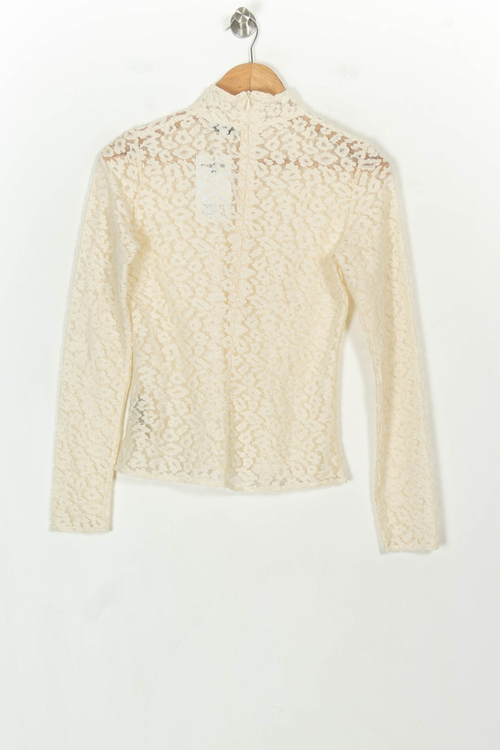 Blouse en Dentelle Beige - Taille M/38 de la marque Suncoo | PARAD118574 - Vendu par Paradigme - Image 5