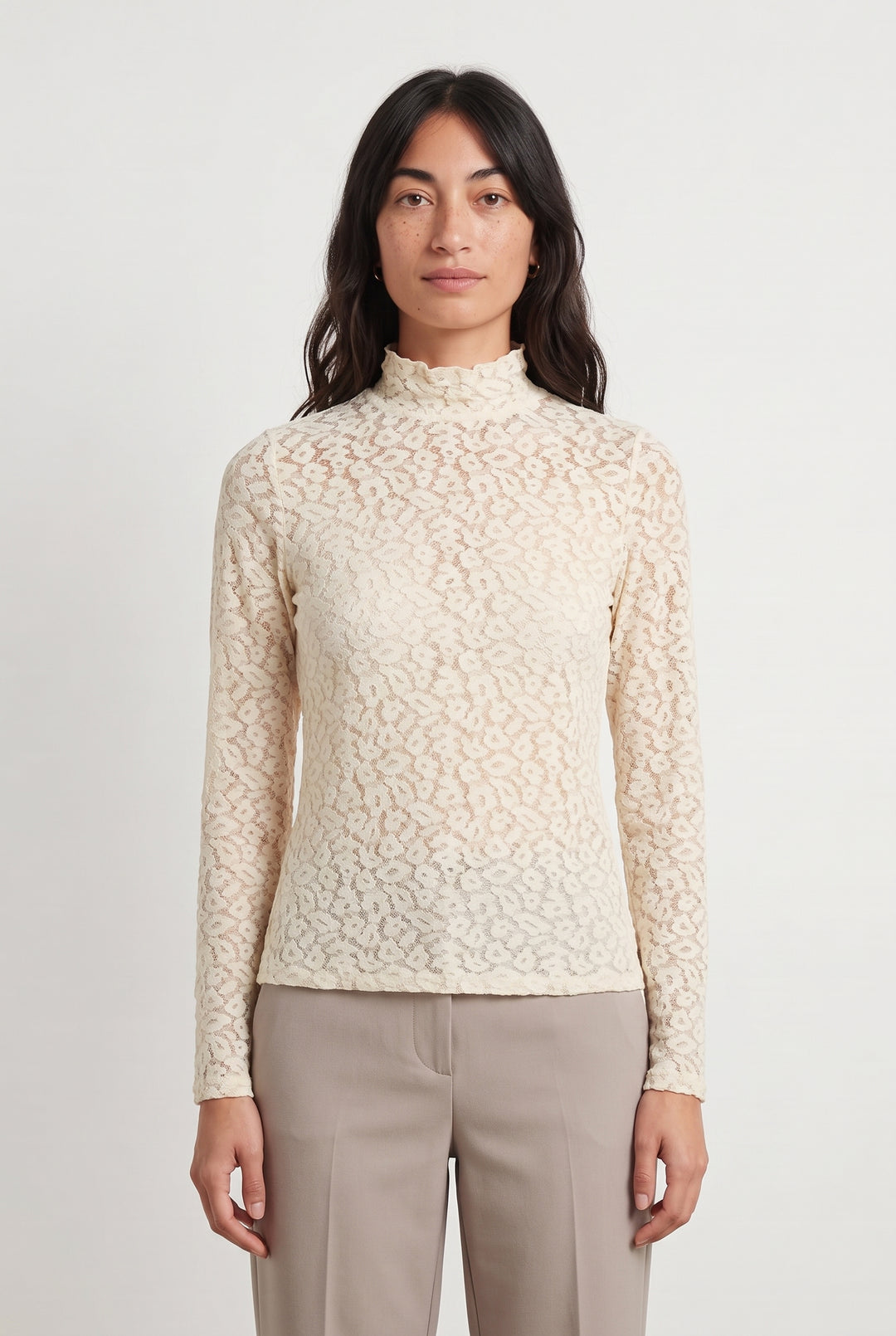 Blouse en Dentelle Beige - Taille M/38 de la marque Suncoo | PARAD118574 - Vendu par Paradigme - Image 1