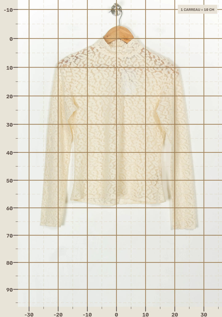 Blouse en Dentelle Beige - Taille M/38 de la marque Suncoo | PARAD118574 - Vendu par Paradigme - Image 4