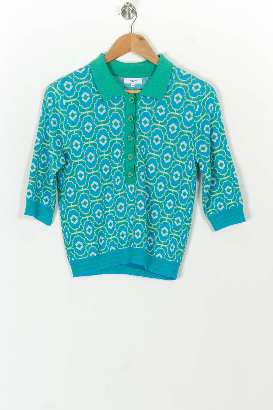 Polo Vert et Blanc - Taille S/36 de la marque Suncoo | PARAD118587 - Vendu par Paradigme - Image 2
