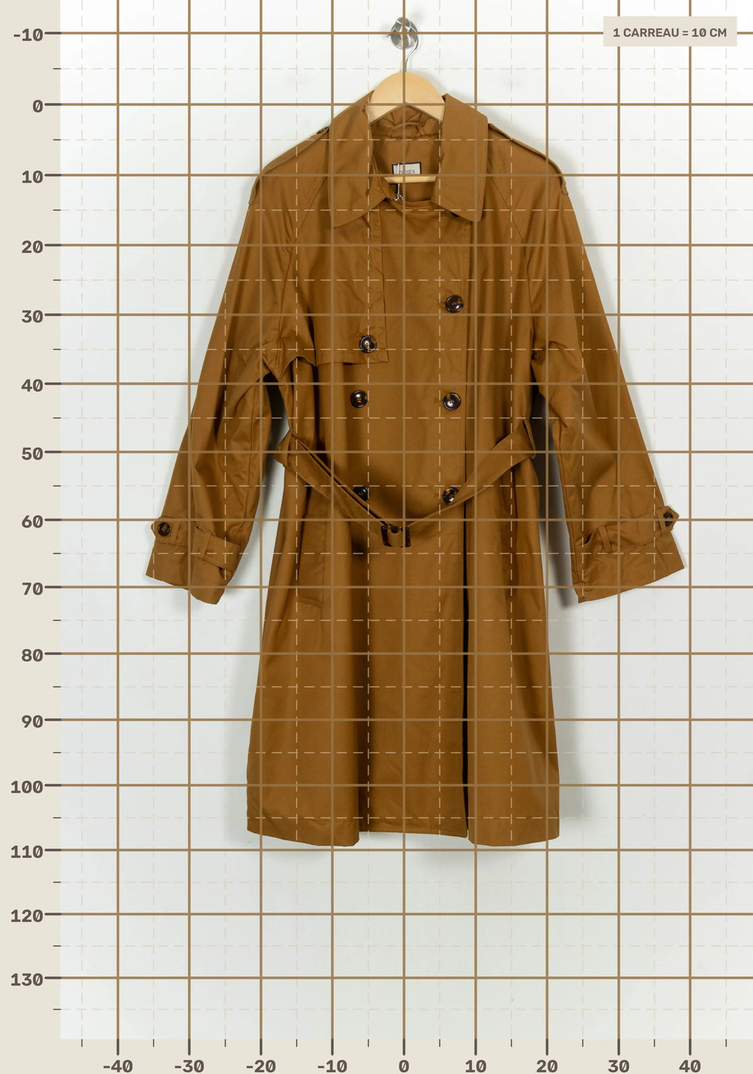 Trench-coat Marron - Taille XXL/44 de la marque Indies | PARAD118599 - Vendu par Paradigme - Image 4