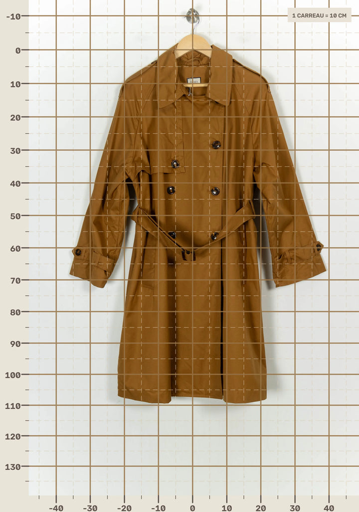 Trench-coat Marron - Taille XXL/44 de la marque Indies | PARAD118599 - Vendu par Paradigme - Image 4