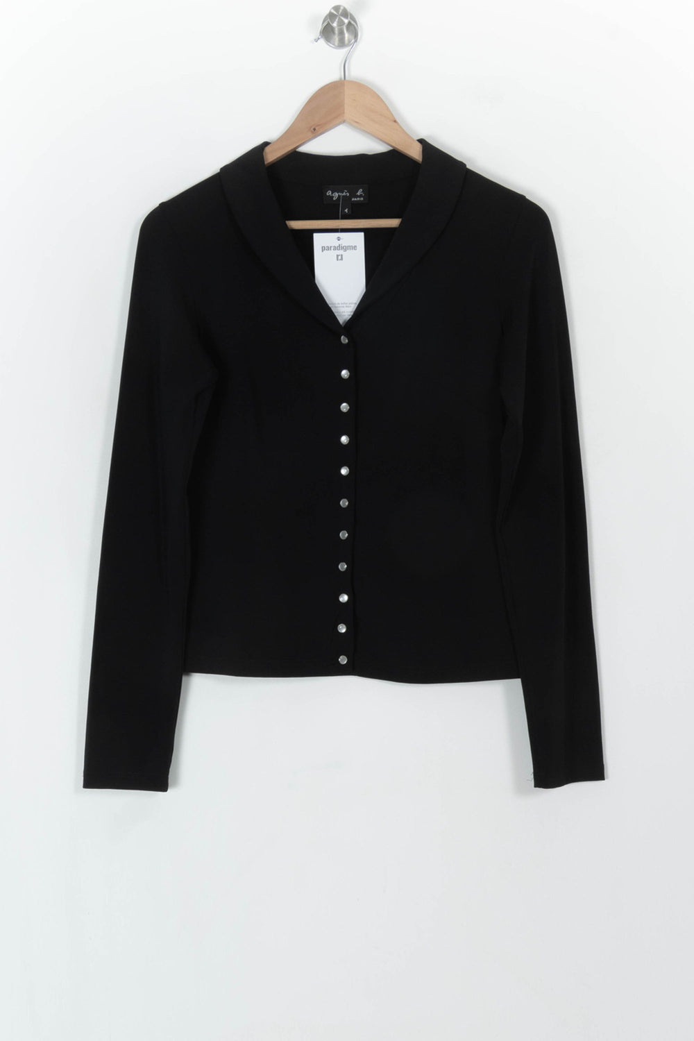 Cardigan Noir - Taille S/36 de la marque Agnès b. | PARAD118608 - Vendu par Paradigme - Image 2