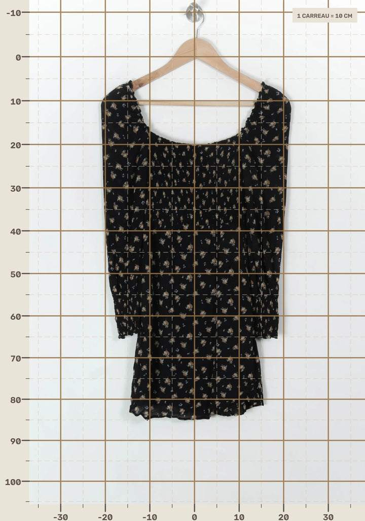 Robe Courte Noire et Fleurie - Taille S/36 de la marque Maje | PARAD118610 - Vendu par Paradigme - Image 4
