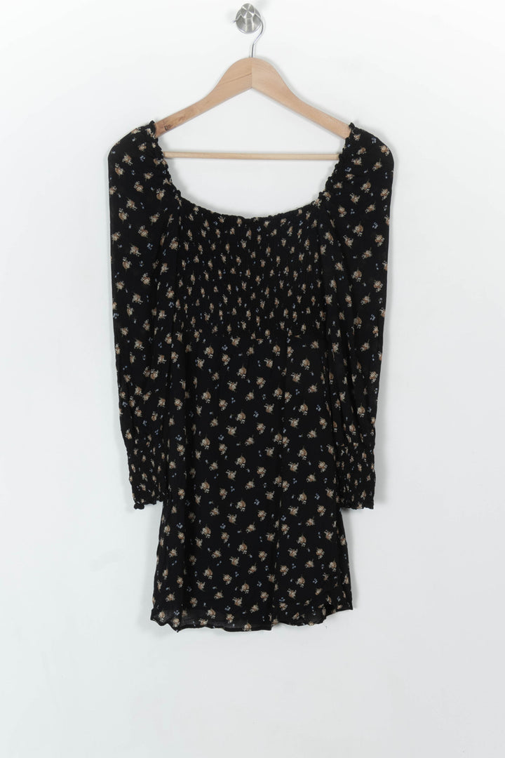 Robe Courte Noire et Fleurie - Taille S/36 de la marque Maje | PARAD118610 - Vendu par Paradigme - Image 2