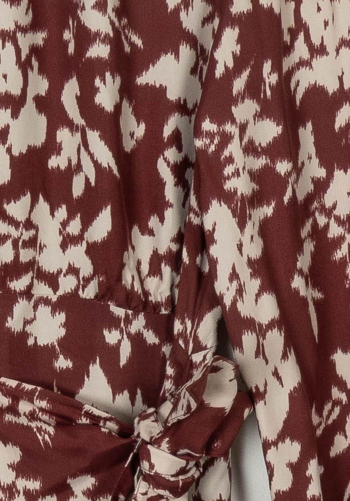 Robe Chemise Bordeaux et Écru - Taille XS/34 de la marque Petite Mendigote | PARAD118611 - Vendu par Paradigme - Image 3