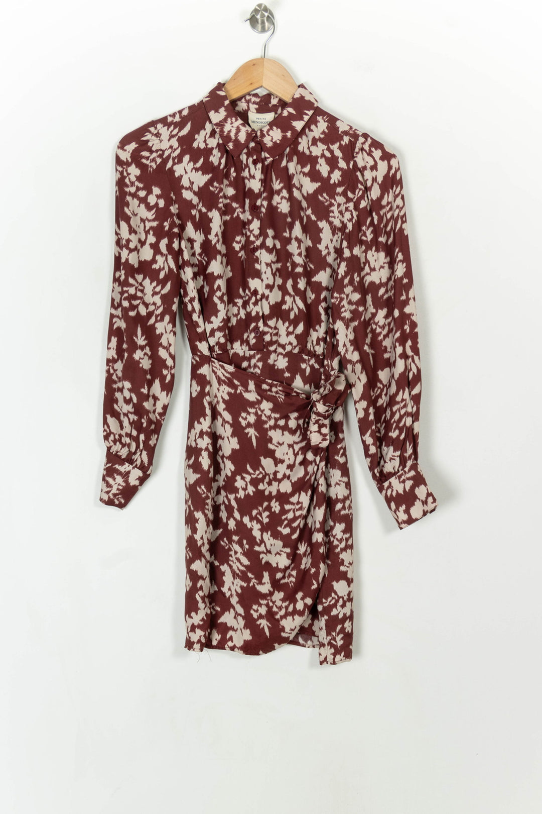 Robe Chemise Bordeaux et Écru - Taille XS/34 de la marque Petite Mendigote | PARAD118611 - Vendu par Paradigme - Image 2