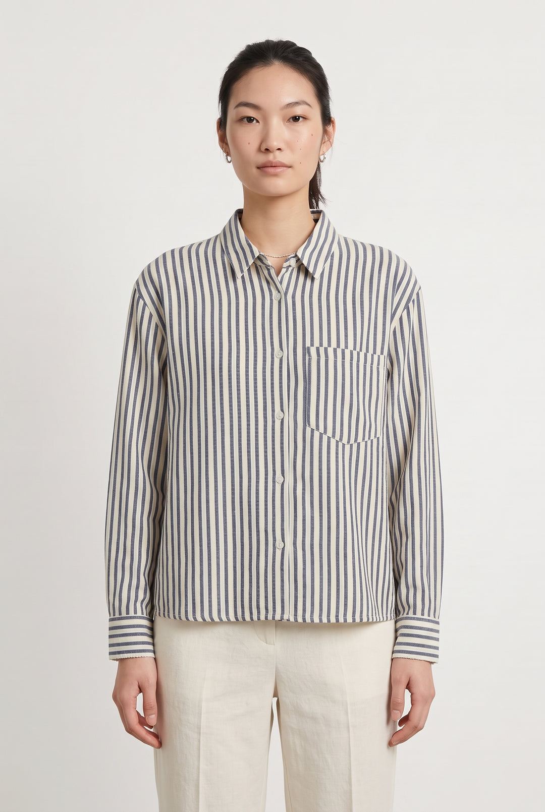 Chemise Rayée Bleu et Blanc - Taille S/36 de la marque Karl Marc John | PARAD118631 - Vendu par Paradigme - Image 1