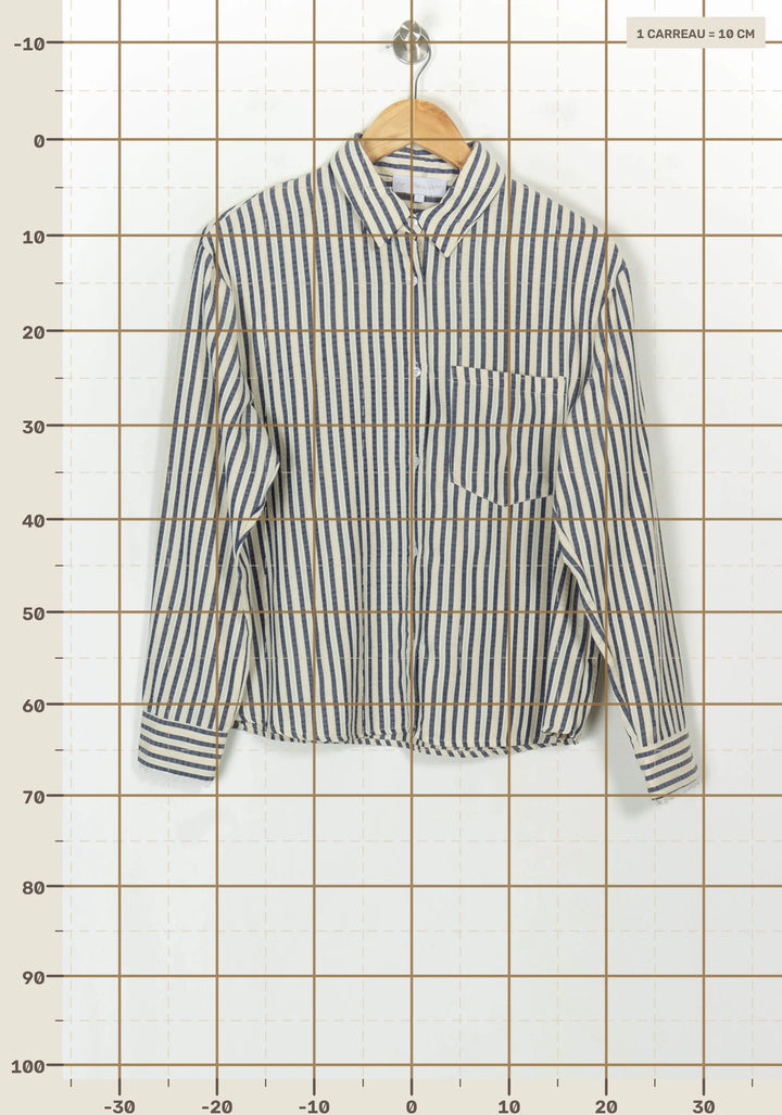 Chemise Rayée Bleu et Blanc - Taille S/36 de la marque Karl Marc John | PARAD118631 - Vendu par Paradigme - Image 4