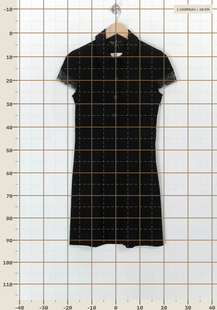 Robe Chemisier Noire - Taille M/38 de la marque Maje | PARAD118633 - Vendu par Paradigme - Image 4