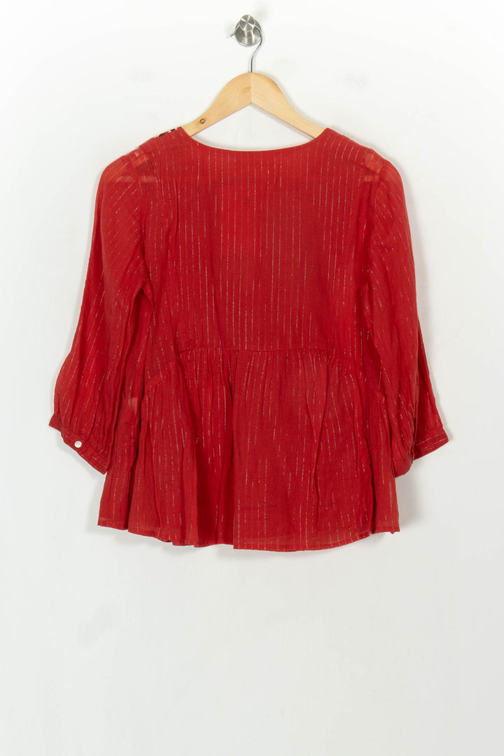 Blouse Rouge - Taille XS/34 de la marque ba&amp;sh | PARAD118635 - Vendu par Paradigme - Image 5