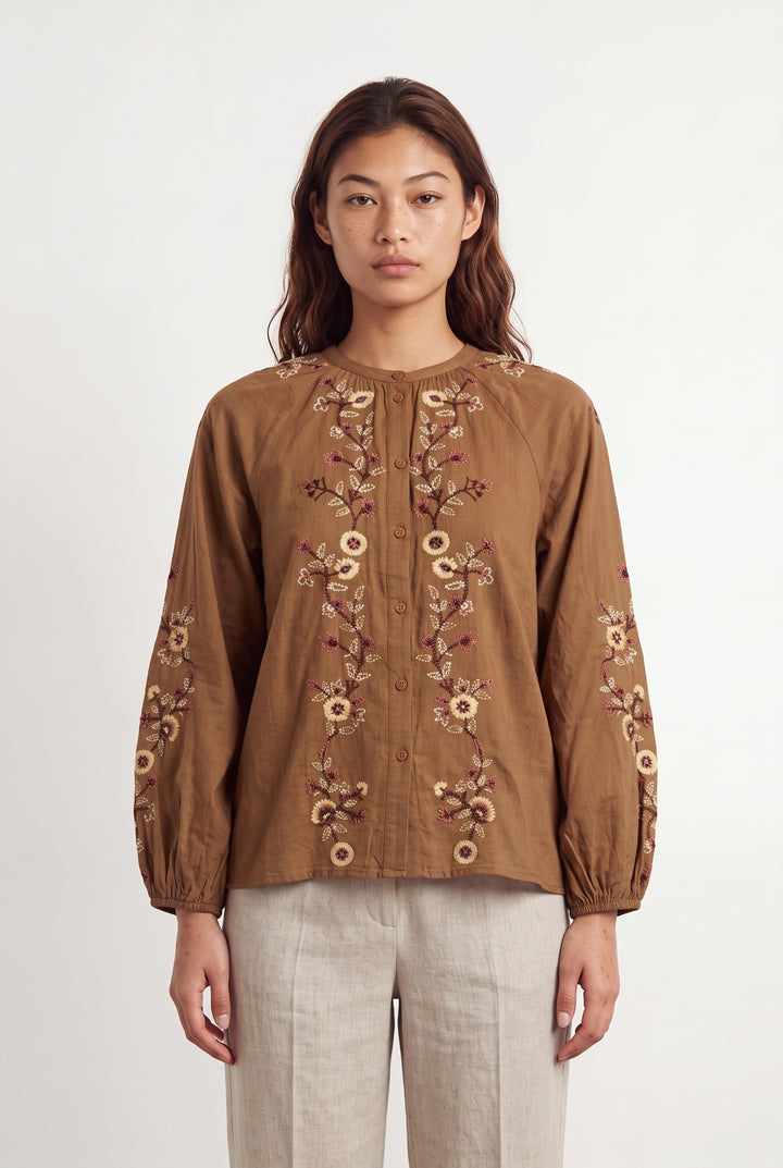 Blouse Marron - Taille S/36 de la marque Stella Forest | PARAD118638 - Vendu par Paradigme - Image 1
